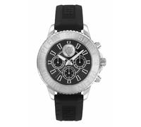 Philipp Plein Herren Uhr Chronograph Analog Quarz Glam Chrono PSMEA0124 Silikonarmband Schwarz