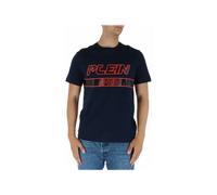 Plein Sport Herren T-Shirt Blau mit Rotem Print für Sommer - Größe: M