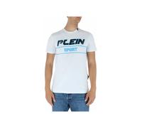 Plein Sport Herren T-Shirt Frühling/Sommer Weiß mit Logo-Dru - Größe: M