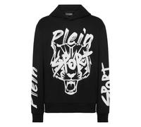 Sweatshirt PLEIN SPORT "Kapuzen-Sweatshirt", Jungen, Gr. S, schwarz (02, schwarz), Obermaterial: 13% Polyester, 87% Baumwolle, Sweatshirts Sweatshirt (86474516-S) 02, schwarz