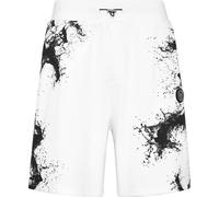 Shorts PLEIN SPORT "Splash", Herren, Gr. M, US-Größen, weiß (01, weiß), Obermaterial: 13% Polyester, 87% Baumwolle, Hosen Shorts (72367517-M) 01, weiß