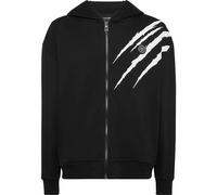 Kapuzensweatjacke PLEIN SPORT "Scratch", Jungen, Gr. S, schwarz (02, schwarz), Obermaterial: 13% Polyester, 87% Baumwolle, Sweatjacken (14251605-S) 02, schwarz