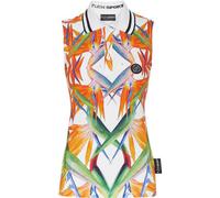 Poloshirt PLEIN SPORT "Poloshirt", Damen, Gr. S, 0121, weiß, multicolorot, Obermaterial: 100% Baumwolle, Shirts (26359934-S) 0121, weiß, multicolorot