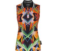Poloshirt PLEIN SPORT "Poloshirt", Damen, Gr. XS, 0221, schwarz, multicolorot, Obermaterial: 100% Baumwolle, Shirts (83605921-XS) 0221, schwarz, multicolorot