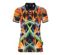Poloshirt PLEIN SPORT "Poloshirt", Damen, Gr. S, 0221, schwarz, multicolorot, Obermaterial: 100% Baumwolle, Shirts (83580502-S) 0221, schwarz, multicolorot