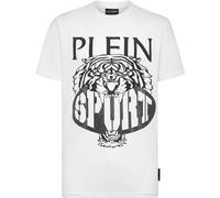 T-Shirt PLEIN SPORT "Tiger", Jungen, Gr. 3XL, schwarz-weiß (0102, weiß, schwarz), Obermaterial: 100% Baumwolle, Shirts T-Shirt (58294131-XXXL) 0102, weiß, schwarz