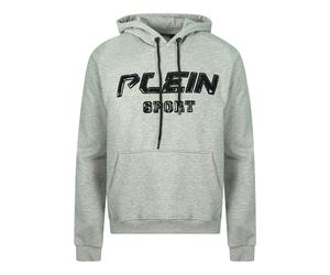 Plein Sport Schwarzes Logo Grauer Hoodie L
