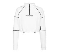 PLEIN SPORT Funktionsjacke Cropped Sweatjacke mit Kapuze (PP14259) M Wei?