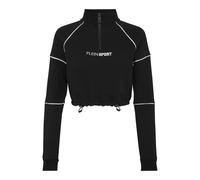 PLEIN SPORT Funktionsjacke Cropped Sweatjacke mit Kapuze (PP14259) XXL Schwarz