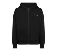 Kapuzensweatjacke PLEIN SPORT "Scratch", Herren, Gr. 3XL, schwarz (02, schwarz), Obermaterial: 87% Baumwolle, 13% Polyester, Sweatjacken Zip-Hoodie (26403801-XXXL) 02, schwarz