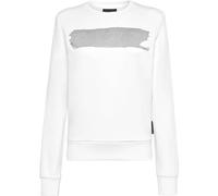 Sweatshirt PLEIN SPORT "Sweatshirt", Damen, Gr. M, weiß (01, weiß), Obermaterial: 88% Baumwolle, 12% Polyester, Sweatshirts (48624112-M) 01, weiß