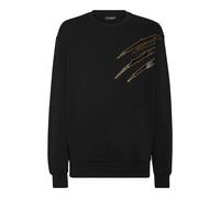 Sweatshirt PLEIN SPORT "Scratch", Herren, Gr. XS, 0293, schwarz, lightgold, Obermaterial: 88% Baumwolle, 12% Polyester, Sweatshirts (47636517-XS) 0293, schwarz, lightgold