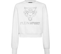 Sweatshirt PLEIN SPORT "Tiger", Damen, Gr. L, weiß (01, weiß), Obermaterial: 88% Baumwolle, 12% Polyester, Sweatshirts (89532413-L) 01, weiß