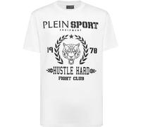 T-Shirt PLEIN SPORT "T-Shirt", Herren, Gr. M, schwarz-weiß (0102, weiß, schwarz), Obermaterial: 100% Baumwolle, Shirts (85597630-M) 0102, weiß, schwarz