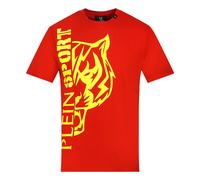 Plein Sport Tiger Side Logo Rotes T-Shirt S
