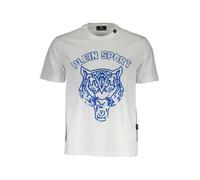 Plein Sport TShirt Kurzarm Weiß Rundhals Logo Druck - Größe: S