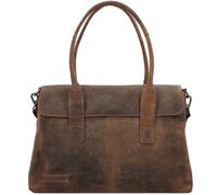 Plevier Retro Lamarr Schultertasche Leder 45 cm Laptopfach dunkelbraun (564-2) braun