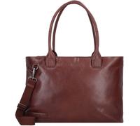 Plevier Schultertasche Leder 43 cm Laptopfach dunkelbraun (356-2) braun