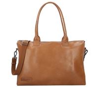 Plevier Schultertasche Leder 44 cm Laptopfach cognac (355-3) braun