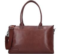 Plevier Schultertasche Leder 44 cm Laptopfach dunkelbraun (355-2) braun