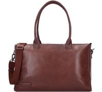 Plevier Schultertasche Leder 44 cm Laptopfach dunkelbraun (355-2) braun