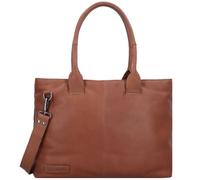 Plevier Structure Antilla Schultertasche RFID Schutz Leder 40 cm Laptopfach cognac (155-3) braun