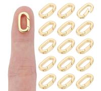 PLIGREAT 15 Stück Ovale Verschlüsse 18K Gold Karabinerverschluss Anhängerverschluss Federringverschluss Halskette Verbinder Armband Anhänger Verschlüsse Für DIY Schmuckherstellung Schmucksuche