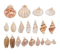 PLIGREAT 20 Stück Muschelanhänger Ozean Muschel Anhänger Natürliche Muschel Anhänger Für Die Herstellung von Schmuck Frauen Halsketten Ohrringe Basteln 10 Styles