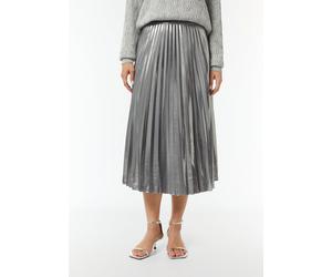 Plissee-Rock mit Metallic-Effekt silber 44