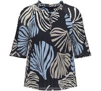 Festliche Chiffon-Bluse mit Plissee und Rüschen 34 blau|mehrfarbig 2175250.59A5.34