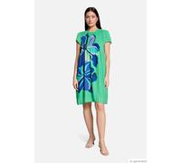 Plisseekleid kurzarm Green/Cream 40