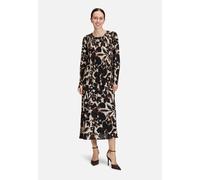 Plisseekleid langarm Beige/Braun 42