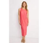 Plisseekleid LASCANA "in Midilänge mit gerader Passform", Damen, Gr. 44, N-Gr, pink, Jersey, Obermaterial: 88% Polyester, 12% Elasthan, unifarben, figurumspielend ca. Mitte Wade, Rundhals, Kleider, Pa