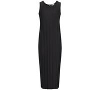 Plisseekleid LASCANA "in Midilänge mit gerader Passform", Damen, Gr. 46, N-Gr, schwarz, Jersey, Obermaterial: 88% Polyester, 12% Elasthan, unifarben, figurumspielend ca. Mitte Wade, Rundhals, Kleider,