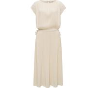 Plisseekleid RAGWEAR "Galit YOUMODO", Damen, Gr. XXL (44), Normalgrößen, ecru, Material: 65% Polyester, 35% Viskose, loose fit ca. Mitte Wade, ohne Ausschnitt, Fledermausärmel, Kleider, Lockeres Pliss