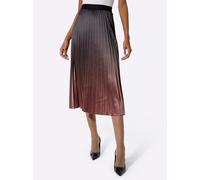 Plisseerock CREATION L, Damen, Gr. 26, braun (schwarz, rotbraun, bedruckt), 97% Polyester, 3% Elasthan, bedruckt, gemustert, mehrfarbig, lang, Röcke (45034408-26) schwarz, rotbraun, bedruckt