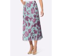 Plisseerock CREATION L, Damen, Gr. 36, lila (mint, violett, bedruckt), 100% Polyester, geblümt, gemustert, mehrfarbig, lang, Röcke (64917228-36) mint, violett, bedruckt