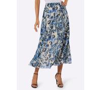 Plisseerock CREATION L, Damen, Gr. 46, champagner, royalblau, bedruckt, 100% Polyester, gemustert, mehrfarbig, lang, Röcke (51881050-46) champagner, royalblau, bedruckt