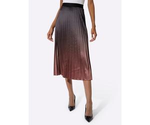 Plisseerock CREATION L, Damen, Gr. 52, braun (schwarz, rotbraun, bedruckt), 97% Polyester, 3% Elasthan, bedruckt, gemustert, mehrfarbig, lang, Röcke (13706311-52) schwarz, rotbraun, bedruckt