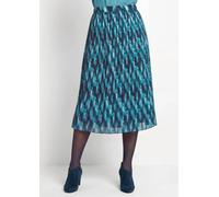 Plisseerock mit Karomuster in Midilänge grün 54