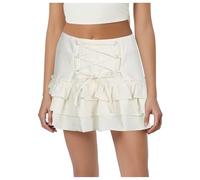 Plisseerock Mit Schnürung Für Damen, Niedrige Rock Lang Damen Sommer Röcke Rock Midi Kurz Sommerrock Leicht Und Luftig Leinenrock Trachtenrock Knielang Lang Sommer Jeansrock