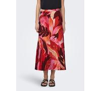 Plisseerock ONLY "ONLALMA LIFE POLY PLISSE SKIRT AOP", Damen, Gr. 38, braun (russet braun aop:689 leafy charm), Web, Obermaterial: 100% Polyester, bedruckt, regular fit ca. Mitte Wade, Röcke (14226468