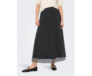 Plisseerock ONLY "ONLSKY PLISSE AOP SKIRT JRS", Damen, Gr. L (40), schwarz (asphalt aop:jrs urban leo), Jersey, Obermaterial: 100% Polyester, bedruckt, bequem knöchelfrei, Röcke (99984265-L) asphalt a