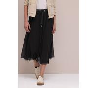 Plisseerock STREET ONE, Damen, Gr. 36, schwarz, Stoff, 95% Polyester, 5% Elasthan, unifarben, comfort fit normal, Röcke, in Midi-Länge (38778514-36) schwarz