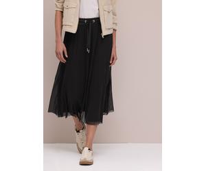 Plisseerock STREET ONE, Damen, Gr. 36, schwarz, Stoff, 95% Polyester, 5% Elasthan, unifarben, comfort fit normal, Röcke, in Midi-Länge (38778514-36) schwarz