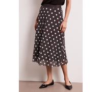 Plisseerock STREET ONE, Damen, Gr. 42, espresso braun, Stoff, 95% Polyester, 5% Elasthan, comfort fit wadenlang, Röcke, mit Mesh (18470054-42) espresso braun