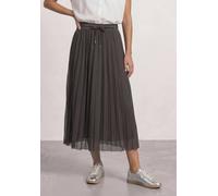 Plisseerock STREET ONE, Damen, Gr. 42, grau (schwarz coffee), Stoff, 95% Polyester, 5% Elasthan, unifarben, comfort fit wadenlang, Röcke, in plissierter Optik (91383756-42) schwarz coffee