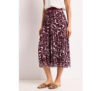 Plisseerock STREET ONE, Damen, Gr. 42, rustic rouge, Stoff, 95% Polyester, 5% Elasthan, gemustert, comfort fit normal, Röcke, mit Mesh (79258041-42) rustic rouge