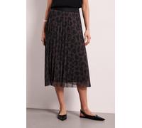Plisseerock STREET ONE, Damen, Gr. 44, molten earth, Stoff, 95% Polyester, 5% Elasthan, gemustert, comfort fit normal, Röcke, mit Mesh (86044207-44) molten earth