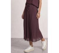 Plisseerock STREET ONE, Damen, Gr. 46, braun (rustic rouge), Stoff, 95% Polyester, 5% Elasthan, unifarben, comfort fit wadenlang, Röcke, in plissierter Optik (98170055-46) rustic rouge